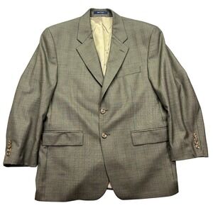 Chaps Ralph Lauren Wool Cashmere Blazer Sport Coat‎ Plaid Made in Canada 44R